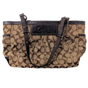 Coach Signature Pleated Tote Purse Bag